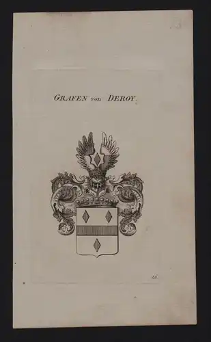 - Grafen von Deroy Wappen coat of arms Genealogie Heraldik Kupferstich