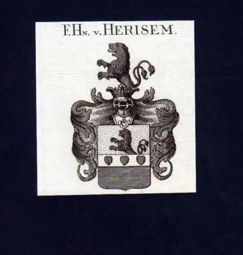 Freiherren v. Herisem Heraldik Kupferstich Wappen Heraldik coat of arms
