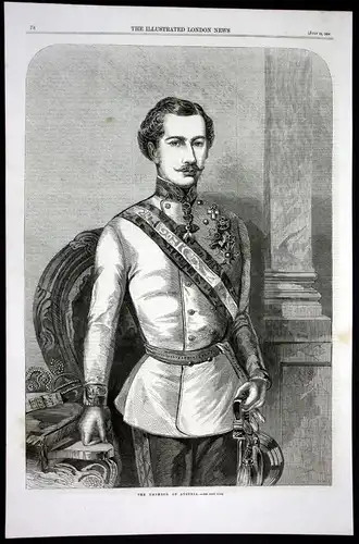 The Emperor of Austria - Franz Joseph I Kaiser von Österreich Portrait Holzschnitt