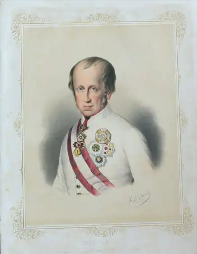 Ferdinand I Österreich Portrait Lithographie