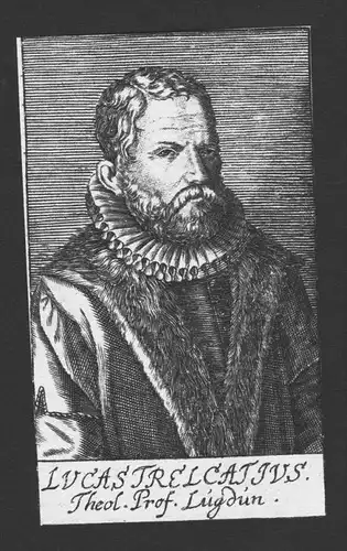 Lucas Trecatius Theologe Professor Lyon Frankreich Kupferstich Portrait