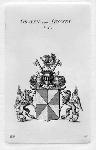von Seyssel Aix Wappen Adel coat of arms heraldry Heraldik Kupferstich