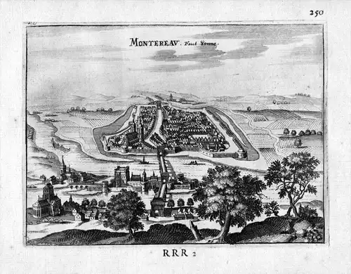 Montereau-Fault-Yonne Seine-et-Marne Frankreich France gravure estampe Kupferstich