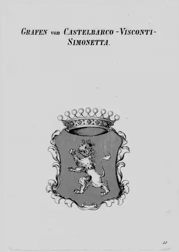 Castelbarco Visconti Wappen Adel coat of arms heraldry Heraldik Kupferstich