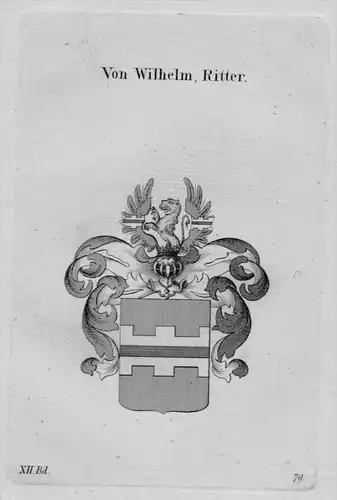 Wilhelm Wappen coat of arms heraldry Heraldik Kupferstich