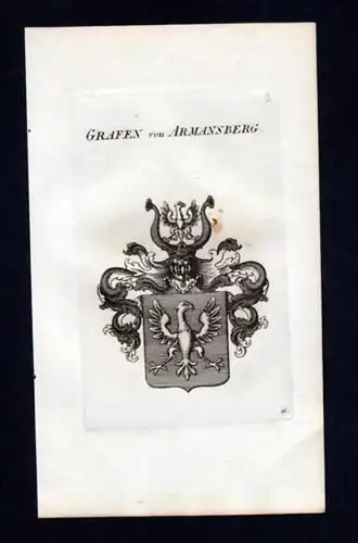 Grafen v Armansberg Heraldik Wappen Kupferstich