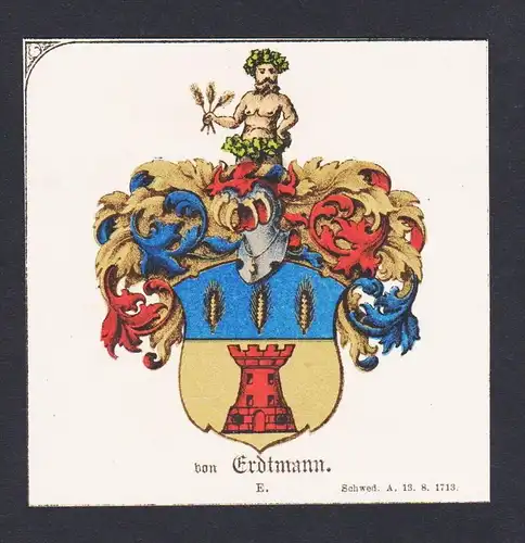 . von Erdtmann Wappen Heraldik coat of arms heraldry Litho