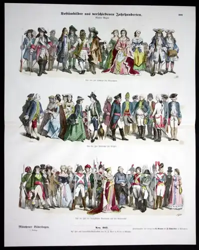 Kostümbilder aus verschiedenen Jahrhunderten - Kostüme Tracht Münchener Bilderbogen