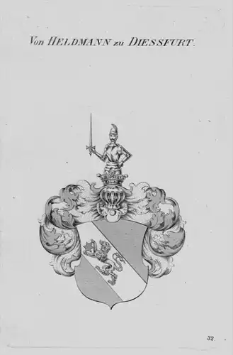 Heldmann Diessfurt Wappen Adel coat of arms heraldry Heraldik Kupferstich