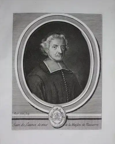 Jean de Launoy Joannes Launoius Historiker Frankreich Kuperstich Portrait