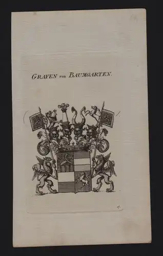 - Grafen von Baumgarten Wappen coat of arms Heraldik Genealogie Kupferstich