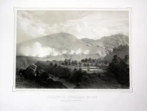 Localite de Serrazzano en 1818 - Serrazzano Toskana Tuscany Italia Ansicht veduta Lithographie Litho