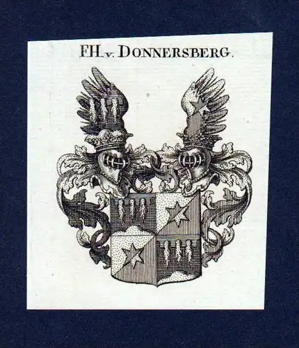 Freiherren von Donnersberg Kupferstich Wappen engraving Heraldik crest