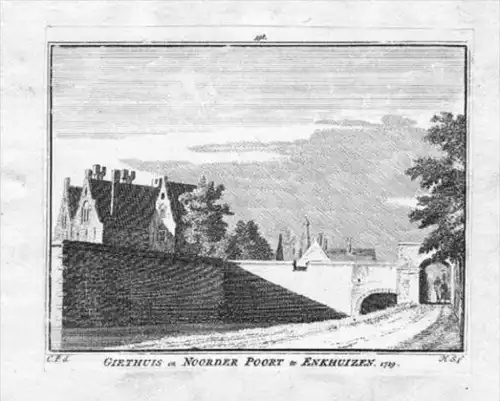 Enkhuizen Poort Nederland Holland  gravure