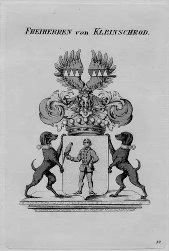 Kleinschrod Wappen Adel coat of arms heraldry Heraldik crest Kupferstich
