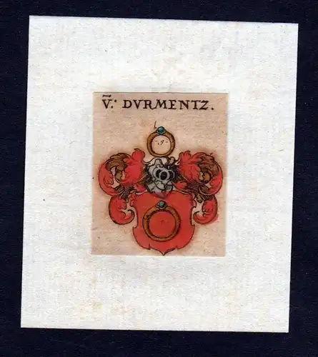 h. Durmentz Durmenz Wappen Adel coat of arms heraldry Heraldik Kupferstich