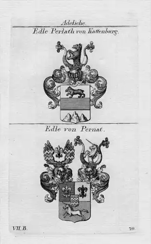Perlath Pernat Wappen Adel coat of arms heraldry Heraldik Kupferstich