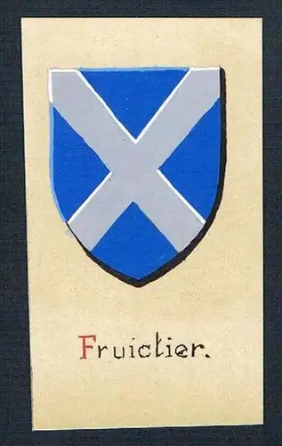 19. / 20. Jh. - Fruictier Blason Aquarelle coat of arms Wappen Heraldik