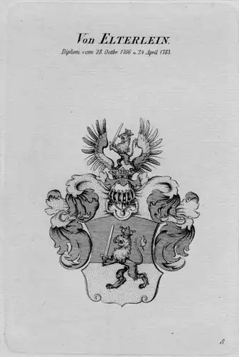 Elterlein Wappen Adel coat of arms heraldry Heraldik crest Kupferstich