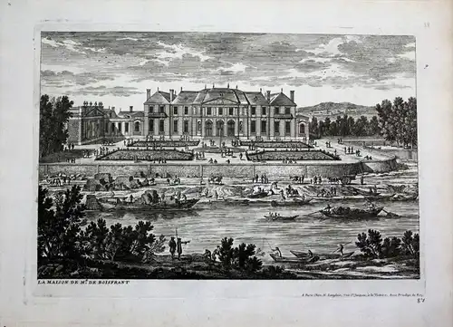 La Maison de Mr de Boisfrant - Chateau Saint-Ouen-sur-Seine  Seine-Saint-Denis Perelle gravure engraving
