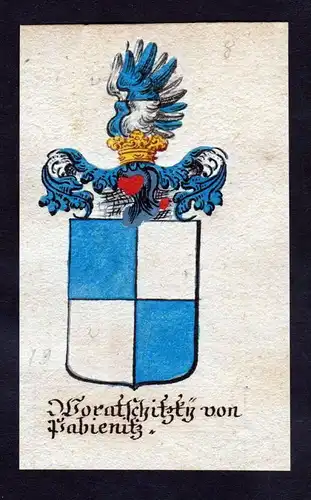 Woratschitzky von Prabienitz Prabienice Böhmen Wappen coat of arms Manuskript
