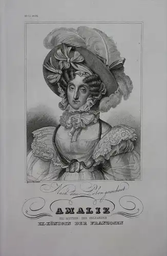 Maria Amalie Königin Frankreich France engraving  Portrait