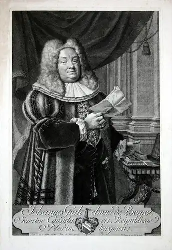 Johannes Guilielmus de Poemer - Johann Wilhelm Poemer Nürnberg Senator Portrait Kupferstich