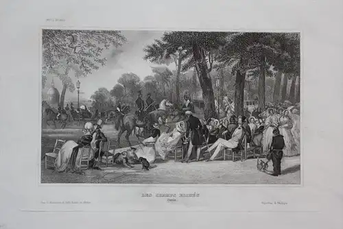 - Avenue des Champs Elysees Paris boulevard engraving  gravure