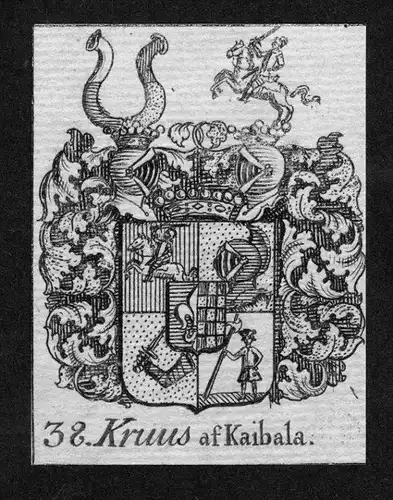Kruus af Kaibala Wappen vapen coat of arms Heraldik Genealogie Kupferstich