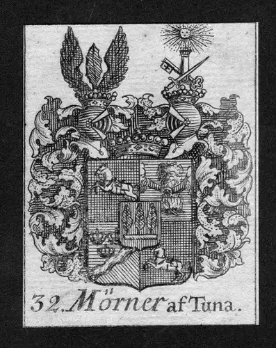 - Mörner af Turna Wappen vapen coat of arms Heraldik Genealogie Kupferstich