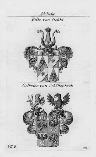 Ockhl Schöllenbach Wappen coat of arms heraldry Heraldik Kupferstich