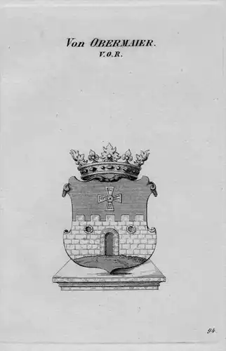 Obermaier Wappen Adel coat of arms heraldry Heraldik crest Kupferstich