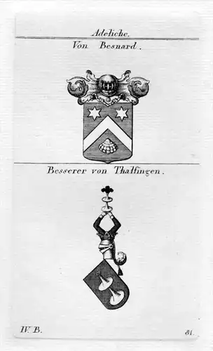 Besnard Besserer - Wappen Adel coat of arms heraldry Heraldik Kupferstich