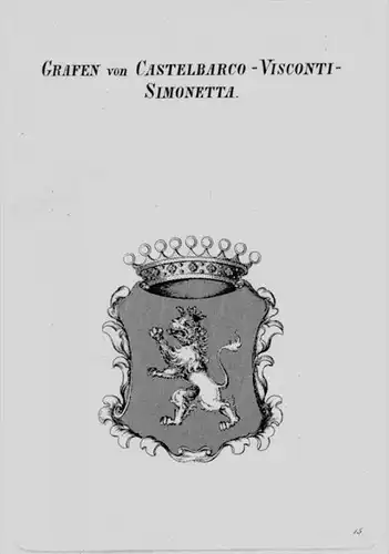 Castelbarco Visconti Simonetta Wappen coat of arms Heraldik Kupferstich