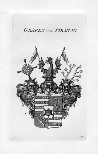 Firmian Wappen Adel coat of arms heraldry Heraldik crest Kupferstich
