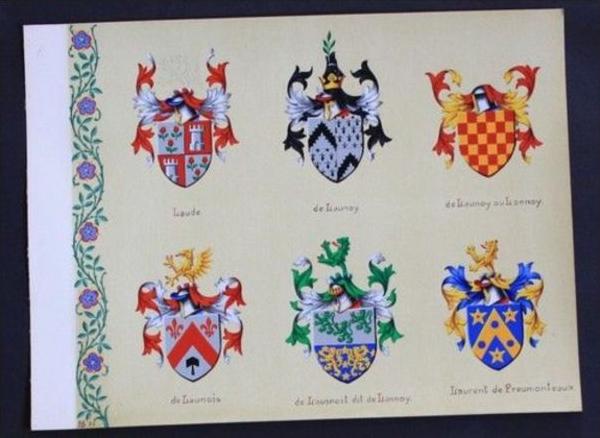 Laude de Launay de Launois de Launoy ou Lannoy Blason Wappen heraldry