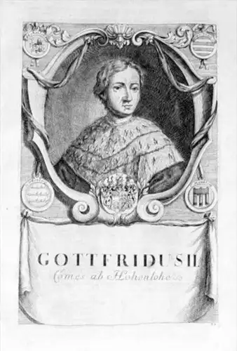Gottfried II Bischof von Würzburg Portrait engraving gravure Kupferstich