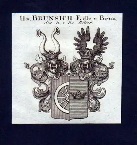 Brunsich v. Brun Ritter Kupferstich Wappen