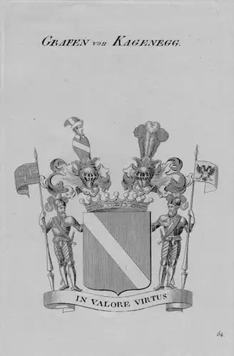 Kagenegg Wappen Adel coat of arms heraldry Heraldik crest Kupferstich