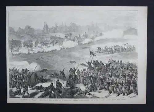 Sainte-Marie-aux-Chenes Frankreich Krieg battle wood engraving Holzstich