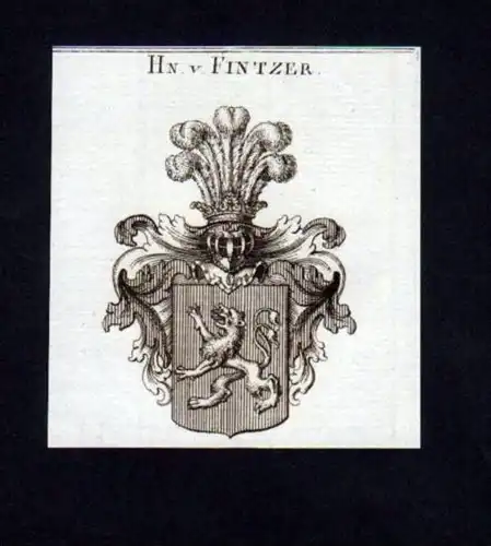 Herren v. Fintzer Heraldik Kupferstich Wappen