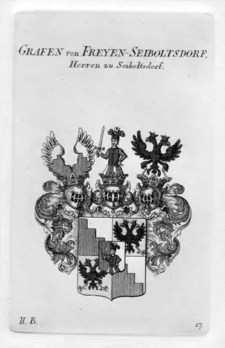 Freyen Seiboltsdorf Wappen Adel coat of arms heraldry Heraldik Kupferstich