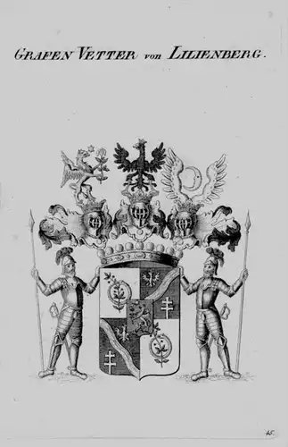 Vetter Lilienberg Wappen Adel coat of arms heraldry Heraldik Kupferstich