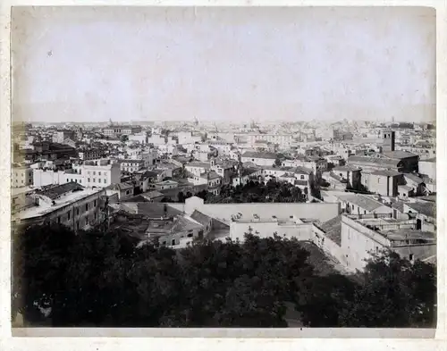 Roma Panorama di Gianicolo Rome Rom albumen Foto photo vintage antique