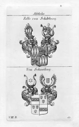 Schiltberg / Schintling - Wappen Adel coat of arms heraldry Heraldik Kupferstich