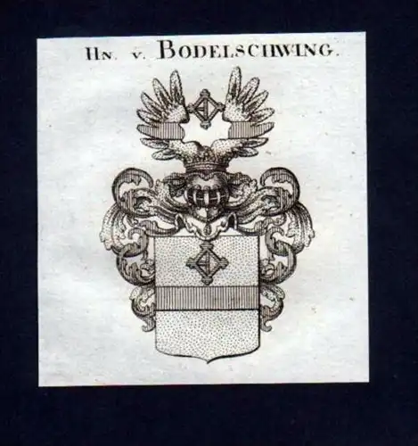 Herren v. Bodelschwing Heraldik Kupferstich Wappen