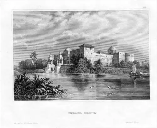 Perawa Malwa Palast Bengal Indien India engraving Original