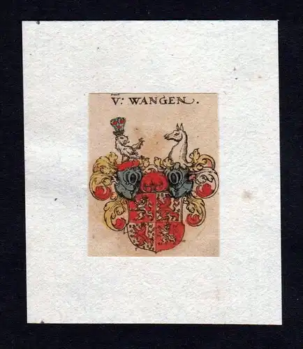 h. von Wangen Wange Wappen coat of arms heralrdy Heraldik Kupferstich