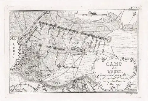 Wesel Belagerung Original Kupferstich