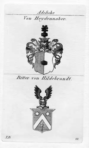 Heydennaber Hildebrandt Wappen coat of arms heraldry Heraldik Kupferstich